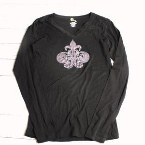 Fresh Tea Vintage Womens Black Tee Top Size M Black